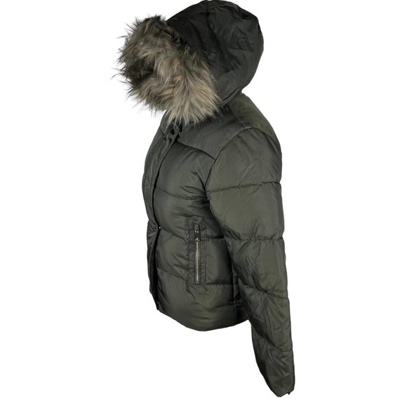 ROTHSCHILD HEAVYWEIGHT PUFFER JACKET WITH FAUX FUR HOOD GREEN NWT GIRLS LARGE 14 - Picture 4 of 12